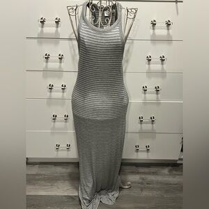 Gap Gray and White Striped Maxi Tank Dress, size S, New